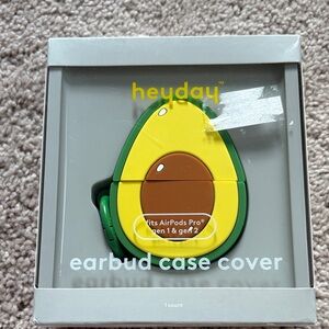 heyday Avocado Earbud Case Cover - Green & Yellow with Brown Pit
